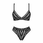 Комплект білизни Obsessive Natilya 2-pcs set XS/S, black, бюстгальтер, трусики - мініатюра 5