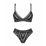 Комплект білизни Obsessive Natilya 2-pcs set M/L, black, бюстгальтер, трусики - мініатюра 5