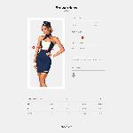 Еротичний костюм стюардеси Obsessive Stewardess uniform XS/S, blue, сукня, пілотка, шарф, манжети - мініатюра 7