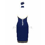 Еротичний костюм стюардеси Obsessive Stewardess uniform XS/S, blue, сукня, пілотка, шарф, манжети - мініатюра 6