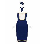 Еротичний костюм стюардеси Obsessive Stewardess uniform M/L, blue, сукня, пілотка, шарф, манжети - мініатюра 5