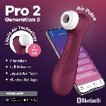Вакуумний кліторальний стимулятор Satisfyer Pro 2 Generation 3 with Liquid Air Connect App Wіnе Red - мініатюра 7