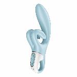 Вібратор-кролик Satisfyer Touch Me Blue, подвійний відросток, 3 потужні мотори - мініатюра 5