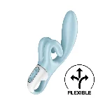 Вібратор-кролик Satisfyer Touch Me Blue, подвійний відросток, 3 потужні мотори - мініатюра 1