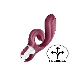 Вібратор-кролик Satisfyer Love Me Red, гнучкий, відросток з потрійним кінчиком - мініатюра 1