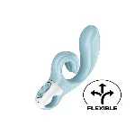Вібратор-кролик Satisfyer Love Me Blue, гнучкий, відросток з потрійним кінчиком - мініатюра 1