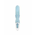 Вібратор-кролик Satisfyer Love Me Blue, гнучкий, відросток з потрійним кінчиком - мініатюра 4