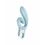 Вібратор-кролик Satisfyer Love Me Blue, гнучкий, відросток з потрійним кінчиком - мініатюра 2