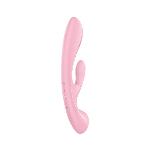 Двосторонній вібратор-кролик Satisfyer Triple Oh Pink, 3 мотори, руків’я-масажер - мініатюра 5