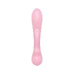 Двосторонній вібратор-кролик Satisfyer Triple Oh Pink, 3 мотори, руків’я-масажер - мініатюра 4
