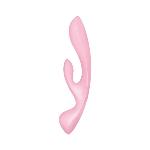 Двосторонній вібратор-кролик Satisfyer Triple Oh Pink, 3 мотори, руків’я-масажер - мініатюра 2