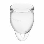 Набір менструальних чаш Satisfyer Feel Confident (Transparent), 15мл та 20мл, мішечок для зберігання - мініатюра 2