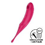 Вібратор для клітора з вакуумною стимуляцією Satisfyer Twirling Pro Red - мініатюра 1