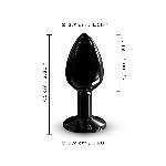 Металева анальна пробка з кристалом Dorcel Diamond Plug Black S - мініатюра 5