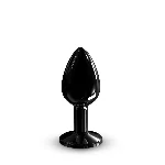 Металева анальна пробка з кристалом Dorcel Diamond Plug Black S - мініатюра 1