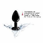 Металева анальна пробка з кристалом Dorcel Diamond Plug Black S - мініатюра 3