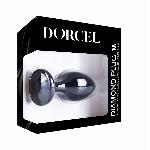 Металева анальна пробка з кристалом Dorcel Diamond Plug Black M - мініатюра 7