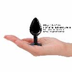 Металева анальна пробка з кристалом Dorcel Diamond Plug Black M - мініатюра 3