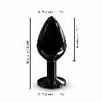 Металева анальна пробка з кристалом Dorcel Diamond Plug Black M - мініатюра 5