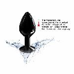 Металева анальна пробка з кристалом Dorcel Diamond Plug Black M - мініатюра 4