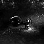 Металева анальна пробка з кристалом Dorcel Diamond Plug Black M - мініатюра 8