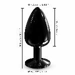 Металева анальна пробка з кристалом Dorcel Diamond Plug Black L - мініатюра 5