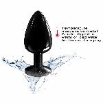 Металева анальна пробка з кристалом Dorcel Diamond Plug Black L - мініатюра 4