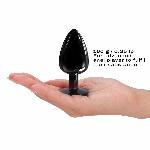 Металева анальна пробка з кристалом Dorcel Diamond Plug Black L - мініатюра 3