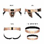 Труси для страпона Strap-On-Me Leatherette Harness Curious  Holographic Rose Gold - мініатюра 2