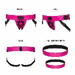 Труси для страпона Strap-On-Me Leatherette Harness Curious  Fuchsia - мініатюра 2