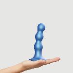 Насадка для страпона Strap-On-Me Dildo Plug Balls Blue Metallic M - мініатюра 3