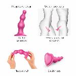 Насадка для страпона Strap-On-Me Dildo Plug Beads Framboise Metallic M - мініатюра 2
