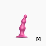 Насадка для страпона Strap-On-Me Dildo Plug Beads Framboise Metallic M - мініатюра 1