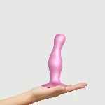 Насадка для страпона Strap-On-Me Dildo Plug Curvy Rose Dragee Metallic M - мініатюра 1