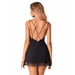 Сорочка та трусики Obsessive Bella Rou chemise & thong M/L - мініатюра 2
