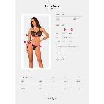 Напівпрозорий комплект Obsessive Celia Noir 2-pcs set XL/2XL, бюстгальтер, стрінги - мініатюра 5