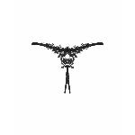 Прозорі стрінги з доступом Obsessive Celia Noir crotchless thong XL/2XL - мініатюра 6