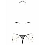 Комплект із ланцюжками Obsessive Pantheria 2-pcs set black S/M, бюстгальтер, трусики - мініатюра 4