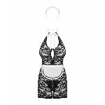 Еротичний костюм покоївки Obsessive Servgirl costume S/M, халат, стрінги, фартух, обруч - мініатюра 3