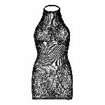 Сукня-сітка зі стразами Leg Avenue Rhinestone halter mini dress Black, відкрита спина, one size - мініатюра 7