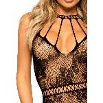 Ажурна сукня-сітка Leg Avenue Lace mini dress with cut-outs Black, one size - мініатюра 7