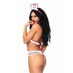 Костюм медсестри Leg Avenue Naughty Nurse, one size, боді та шапочка - мініатюра 2