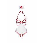 Костюм медсестри Leg Avenue Naughty Nurse, one size, боді та шапочка - мініатюра 3