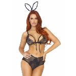Костюм кролика Leg Avenue Bedroom Bunny, one size, трусики з хвостиком, бюст та вушка - мініатюра 2