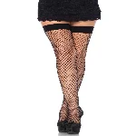 Панчохи-сітка Leg Avenue Fishnet Thigh Highs One size, Black, дрібна сітка - мініатюра 1