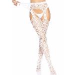 Ажурні колготки із сердечками Leg Avenue Heart White, one size, імітація панчіх - мініатюра 5