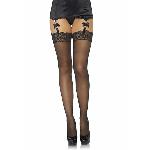 Панчохи зі швом та стразами Leg Avenue Stockings Rhinestone backseam, мереживна резинка, one size - мініатюра 2