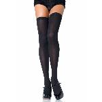 Щільні непрозорі панчохи Leg Avenue Nylon Thigh Highs Black, plus size - мініатюра 5