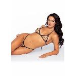 Еротичний комплект зі стразами Leg Avenue Catch Me Rhinestone set, трусики та бра, one size - мініатюра 6