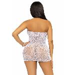 Сукня-сітка зі стразами Leg Avenue Rhinestone halter mini dress White, відкрита спина, one size - мініатюра 2